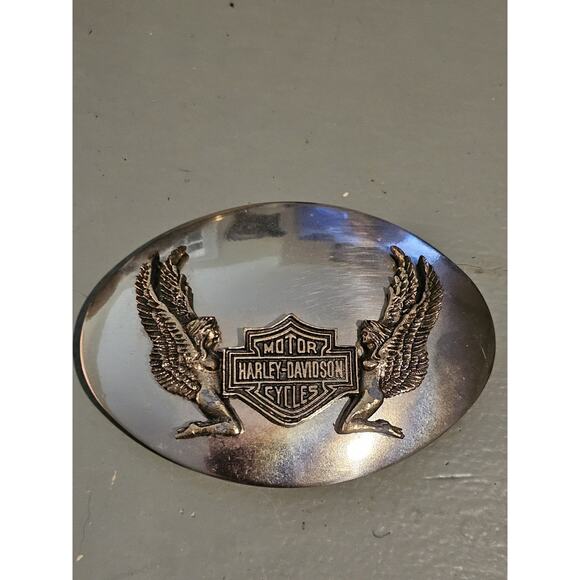 Harley Davidson Belt Buckle 2 Tone Silver And Brass. 2.5"×3.5". Unmarked. - Picture 1 of 12
